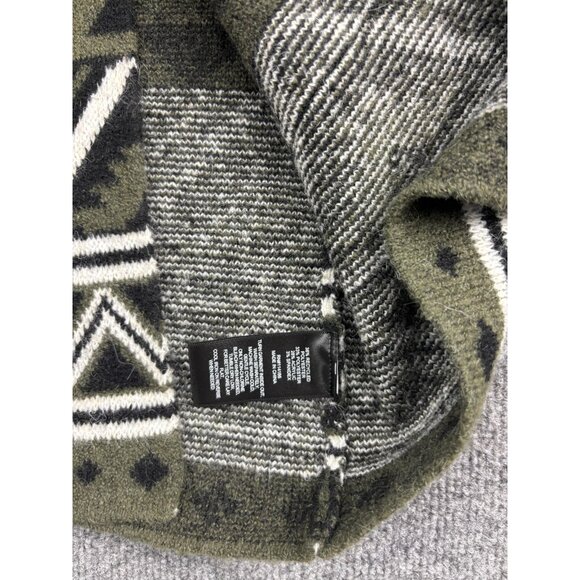 Frye Sweater Womens Small Green Black Longline Cardigan Shawl Collar Aztec Knit - Picture 6 of 7